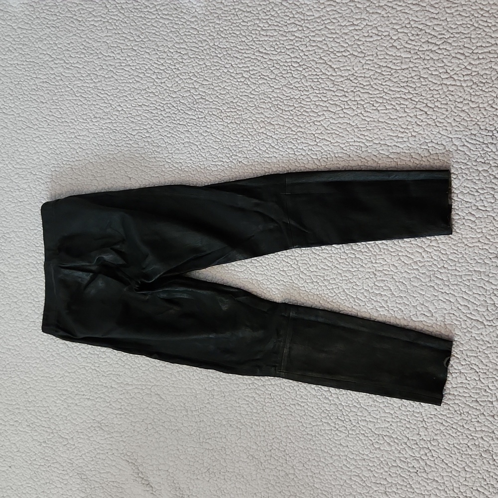 J Brand Lamb leather liquid cropped pull on raw hem leggings - Picture 4 of 11